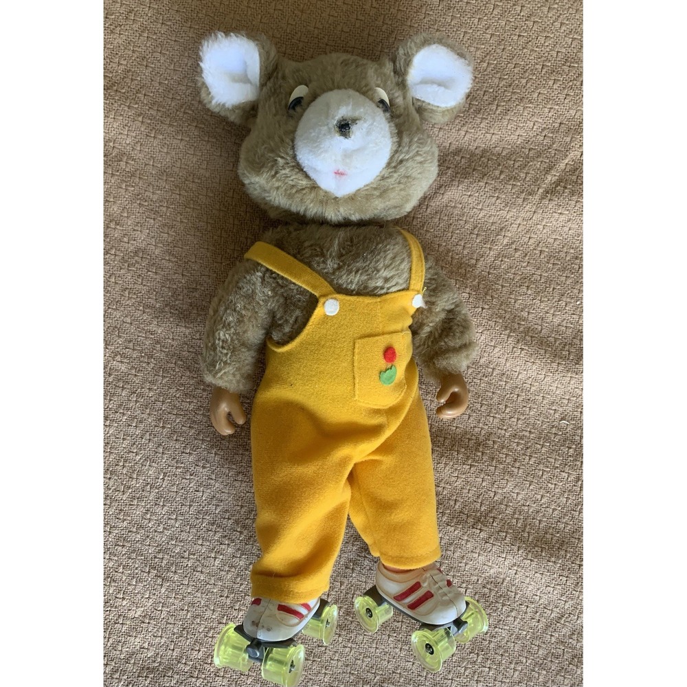 Musical Roller Skating 1985 Teddy Bear Sammy‎ Skates Vintage Yellow Suit
